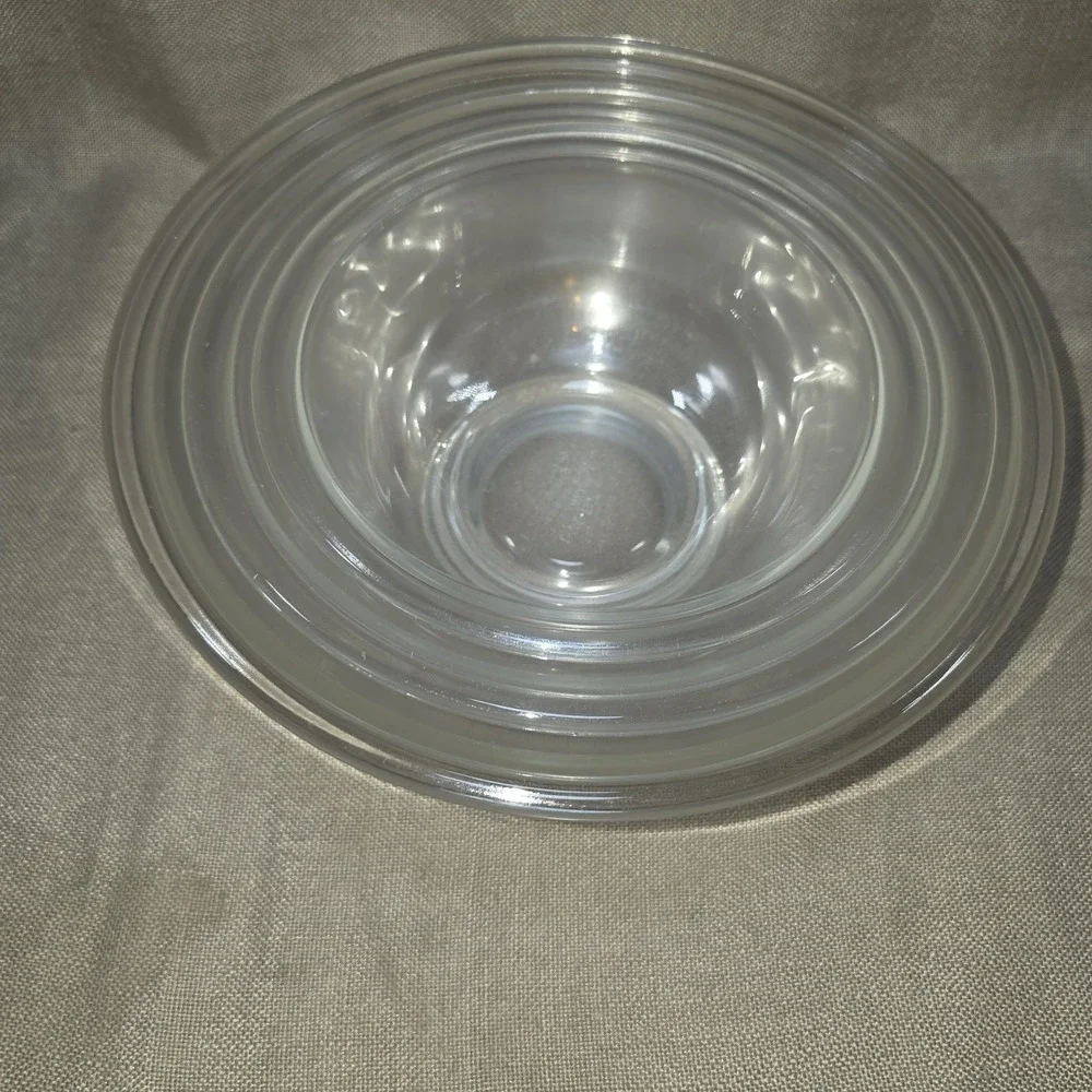 Vintage Set of 3 PYREX Clear Glass Mixing Nesting Bowls #322, #323, #325